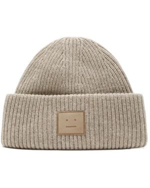 Acne Studios Square-Patch Beanie Hat - Grey