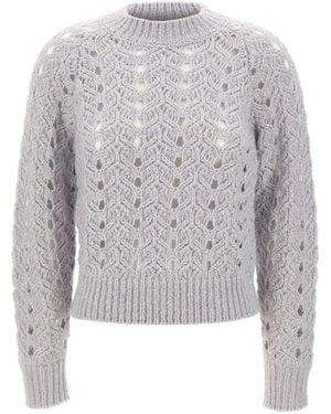 Eleventy Openwork Cable Knit Sweater - Gray