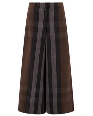 Burberry Closure With Zip Trousers - Brown