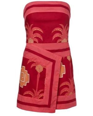 Johanna Ortiz Raiz Printed Cotton Minidress - Red