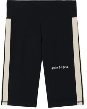 Palm Angels Logo Track Biker Shorts - Black