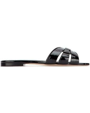 Saint Laurent Tribute Flat Sandals - Black