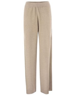 Fabiana Filippi Sequin-Embellished Knit Casual Trousers - Natural