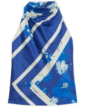 MSGM Sleeveless Printed Top - Blue