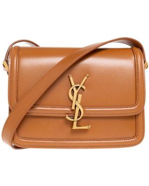 Saint Laurent Logo Shoulder Bag - Brown