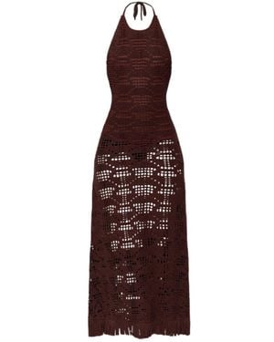 Etro Crochet Effect Long Dress - Purple
