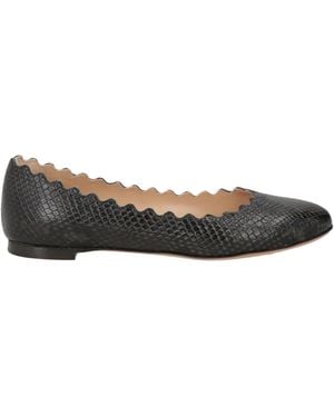 Chloé Snake-Print Ballet Flats - Brown