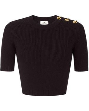 Elisabetta Franchi Cropped Knit Top - Blue