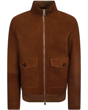 Dondup Stand-Collar Shearling Jacket - Brown