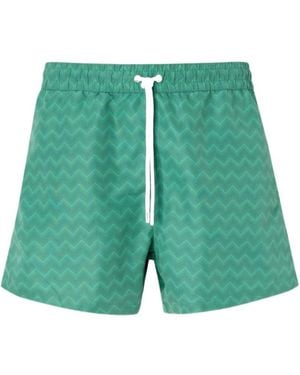Missoni Zigzag-Pattern Drawstring-Fastening Swim Shorts - Green