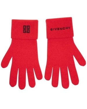 Givenchy Rib Gloves - Red