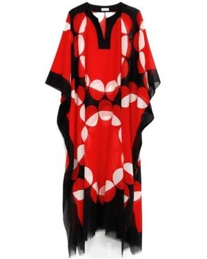 Dries Van Noten Patterned Loose Dress - Red