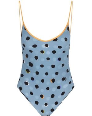 Fendi Dotted Swimsuit - Blue