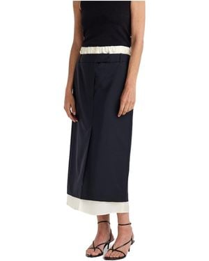 Rohe Contrast-Trim Midi Skirt - Black