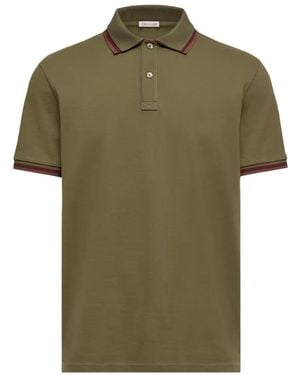 Moncler Double Collared Piquet Polo Shirt - Green