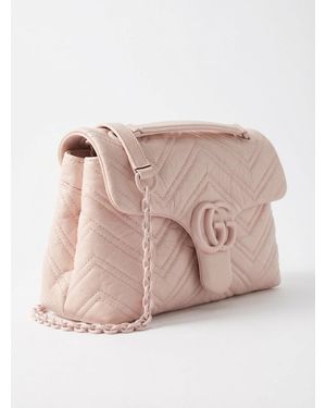 Gucci Gg Marmont Quilted Small Shoulder Bag - Pink