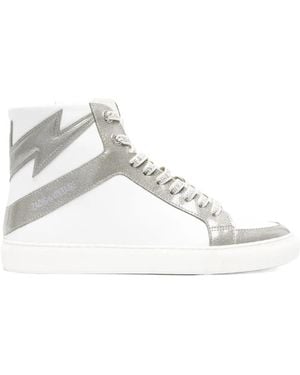 Zadig & Voltaire High Flash Infinity Leather Trainers - Natural
