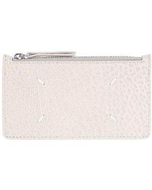 Maison Margiela Four-Stitch Detailed Coin Purse - White