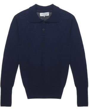 Studio Nicholson Long Sleeve Polo Shirt - Blue