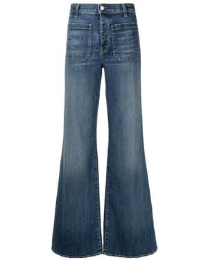 Nili Lotan Mid-Rise Wide-Leg Trousers - Blue
