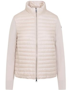 Moncler Quilted Zipped Cardigan - Natural