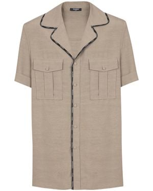 Balmain Relaxed Fit Pajama Shirt - Natural