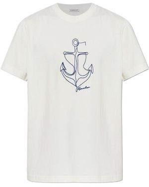 Moncler Anchor Embroidered T-Shirt - White