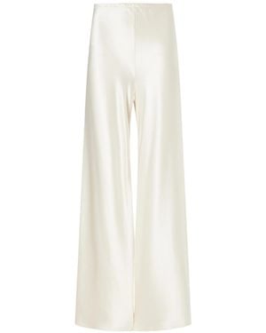 Leset Barb Draped Satin Wide-Leg Pants - White