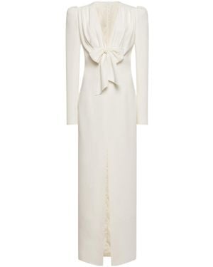 Alessandra Rich Cady Evening Dress With Front Split - White