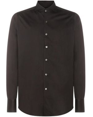 Canali Lightweight-Jersey Shirt - Black