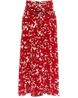 Altuzarra Kalliope Crepe Midi Skirt - Red