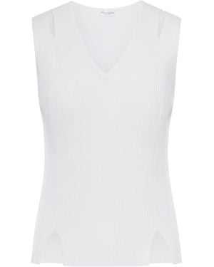 Roberto Collina Smanicato Cut-Out Ribbed Top - White
