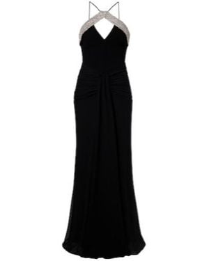 Rebecca Vallance Astros Embellished Draped Gown - Black