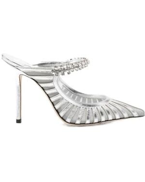 Jimmy Choo 100Mm Leather Heeled Sandals - White