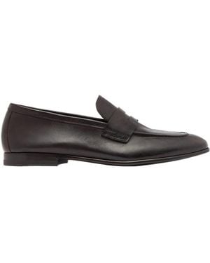 SCAROSSO Gregory Almond Toe Loafers - Black