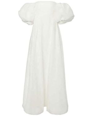 Rebecca Vallance Matchmaker Puff-Sleeve Off-Shoulder Gown - White