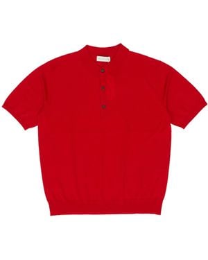 Dries Van Noten Knitted Polo Shirt - Red
