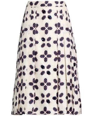 Tory Burch Colorful Pleated Skirt - White