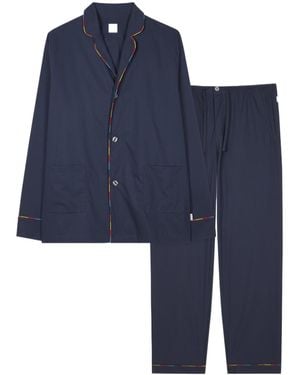 Paul Smith Striped Trim Pyjamas - Blue