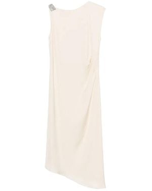 Peserico Embellished Draped Dress - White