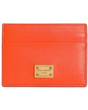 Dolce & Gabbana Logo Plaque Card Holder - Orange