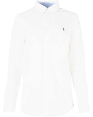 Polo Ralph Lauren Logo Embroidered Buttoned Shirt - White