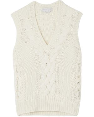 Gabriela Hearst Cable Knit Vest - White
