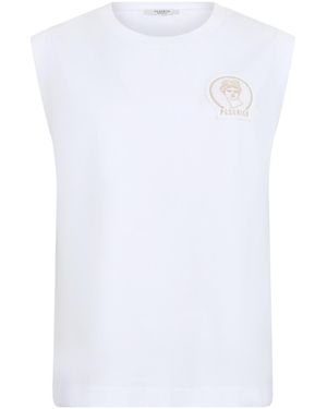 Peserico Logo-Patch Sleeveless Tank Top - White