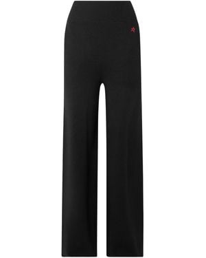 Perfect Moment Embroidered Merino Wool Wide-Leg Pants - Black