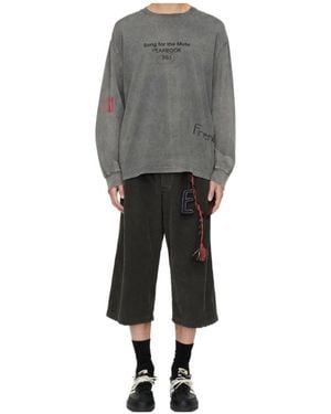 Song For The Mute 'Scribble' Oversized Crew Neck Pullover - Grey