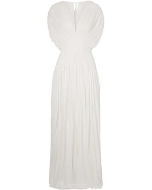 TOVE Devi Gathered Jersey Gown in Natural | Lyst