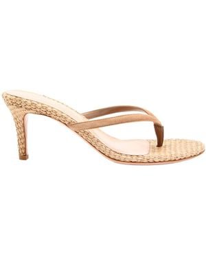 Gianvito Rossi Calypso 70 Raffia Thong Mule - Natural