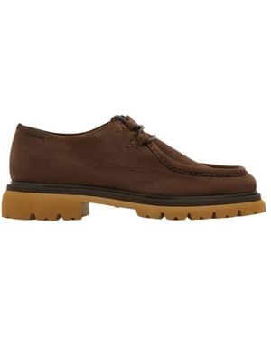 Ferragamo Platform Lace-Up Shoes - Brown