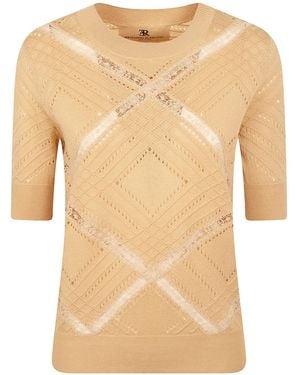 Ermanno Scervino Lace-Trim Knitted Sweater - Natural